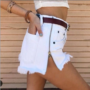 Carmar LF Rare White High-waisted Shorts Side Zipper